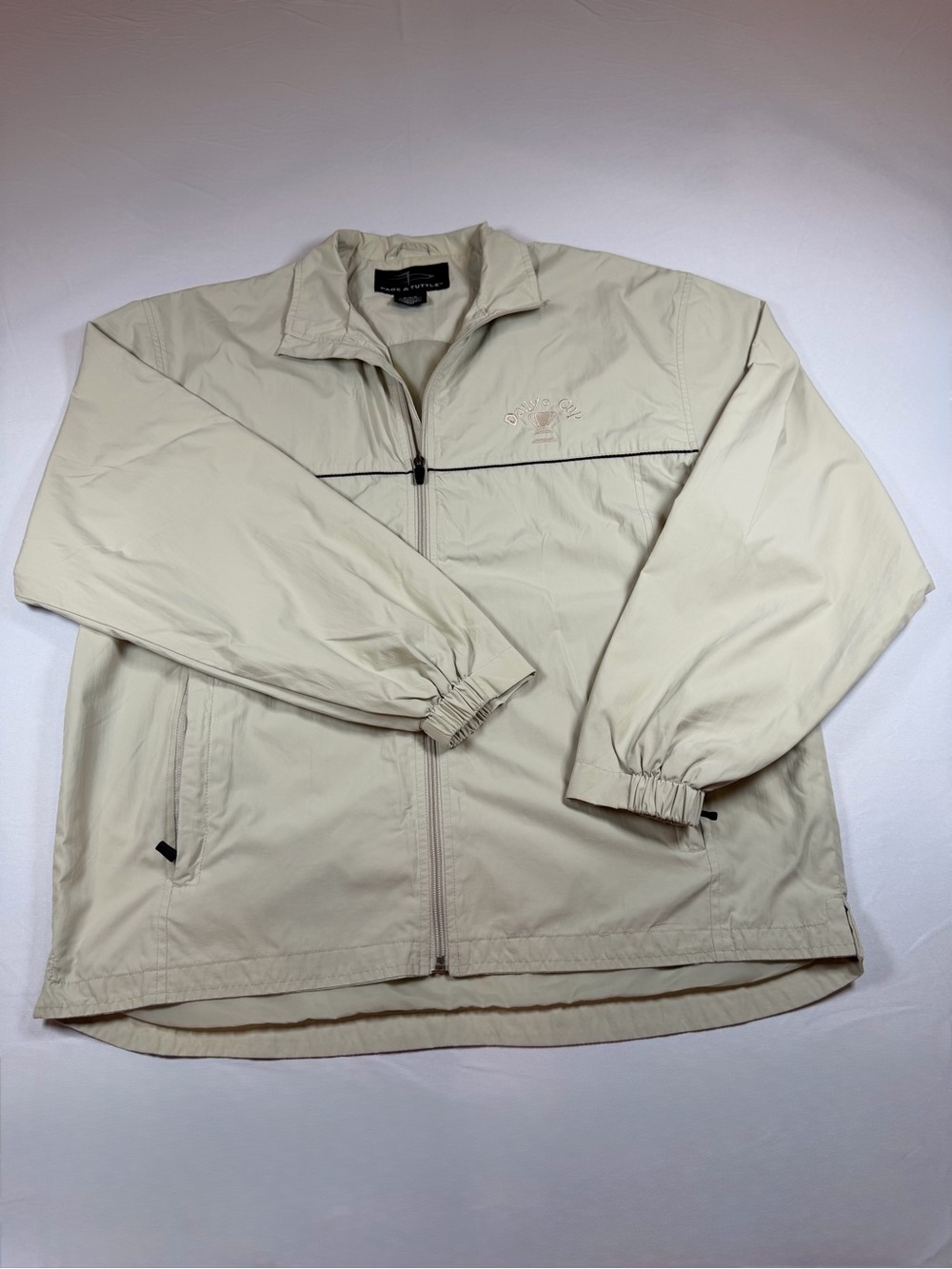 Page & Tuttle Men's Cream Lightweight Windbreaker Jacket Medium
